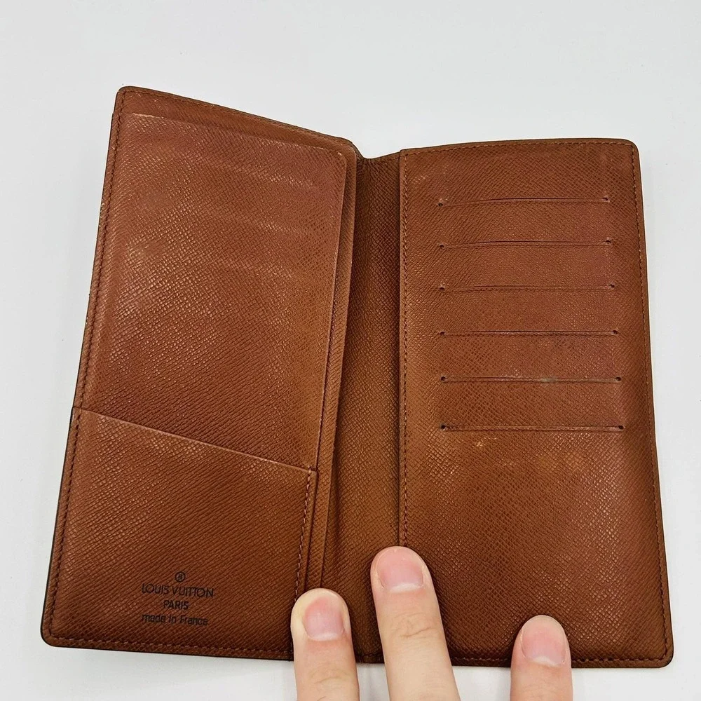 Louis Vuitton Wallet Womens One Size Brown Monogram Long Bifold Credit Card